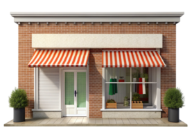 a brick building with an awning on the front png