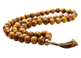 tasbih prayer beads with rich earthy tones, used in meditation and prayer, displayed on a bright surface png
