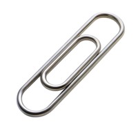Single metallic paperclip on a plain background, illustrating basic office tools and document handling concepts png