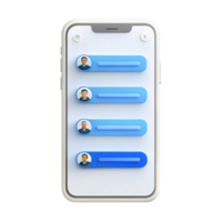 User friendly messaging app interface with chat bubbles and user profiles, isolated on a Transparent Background for digital mockups png