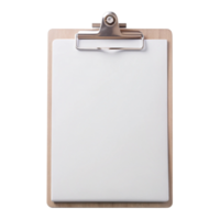 Empty clipboard for notes or checklists against a plain Transparent Background, suitable for templates, designs, or professional mockups png
