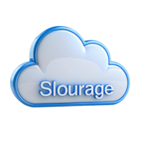 Futuristic 3D cloud computing symbol with storage nodes, perfect for technology, data storage, and networking themes png