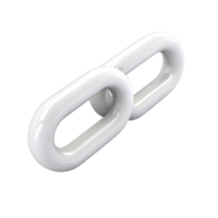 Minimalist chain link illustration in white, concept of unity, partnership, and resilience on Transparent Background png