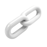 White chain link isolated on a Transparent Background, concept of connection, strength, and unity in minimal design png