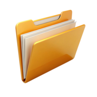 Classic folder icon in yellow with tabbed sections, representing data storage and document organization png