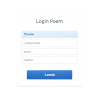 3D render of login form with placeholders and button on clean Transparent Background, suitable for UI UX and authentication concepts png