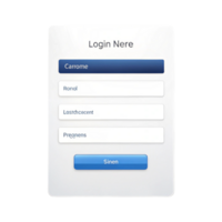 Login form mockup with input fields and submit button, isolated on Transparent Background for digital access interface design png
