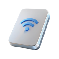 Compact mobile hotspot device with wireless signal icon, concept for portable internet and connectivity on the go png
