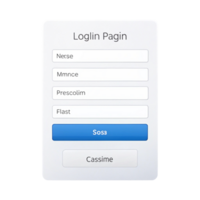 User login form interface with text fields and button on Transparent Background, concept of login page and user authentication png