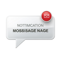 Message and notification icon with alert badge on Transparent Background, abstract digital reminder and alert concept png