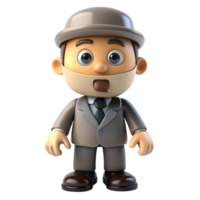 3D render of cartoon characters showing gestures like mute, support headset, masked expression, and astonishment on white backdrop png