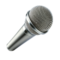 Professional dynamic microphone on Transparent Background, concept of audio recording, broadcasting, and live performance png