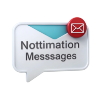Digital notification symbol with mail icon in red badge on simple Transparent Background, concept for email alerts and updates png