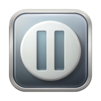 Circular pause button icon isolated on a white background, ideal for interface and media control designs png
