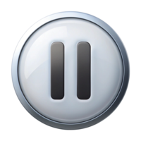 Simple pause button symbol in a round icon on a clean white background for user interface design png