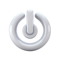 Red circular power button icon isolated on white background for electronic interface design png