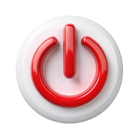 Simple red power button icon for digital and electrical device control on a white background png