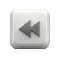Modern rewind symbol in gray tones, isolated on white, representing playback and navigation controls png