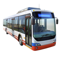 Modern urban transit bus isolated on Transparent Background with sleek design for public transportation png