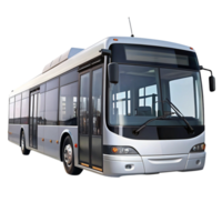 Public transportation bus on Transparent Background showing side view and interior through clear windows png
