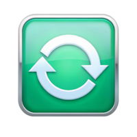 High quality reload button icon with circular arrows in modern blue tones, isolated on a Transparent Background for data synchronization png