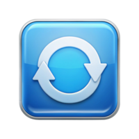 3D refresh icon with circular arrows in blue and green on a Transparent Background, symbolizing sync and update functions png