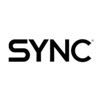 SYNC logo in bold letters, isolated on a Transparent Background, symbolizing seamless connection and data syncing png