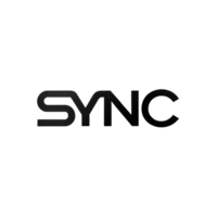 High resolution SYNC wordmark in bold typography on white, representing data synchronization and integration png