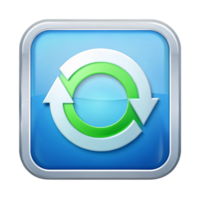 Modern refresh button with blue and green circular arrows, ideal for tech, sync, and update concepts in user interfaces png