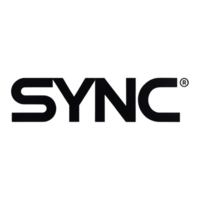Minimalist SYNC logo in bold black font on Transparent Background, symbolizing synchronization and connectivity png