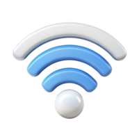 Wi Fi signal strength icon with layered bars in blue and gray on a clean Transparent Background, ideal for connectivity themes png