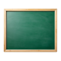 Empty green chalkboard with natural wood border, symbolizing learning and back to school concepts on a clean Transparent Background png