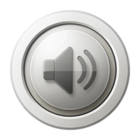 Sound control icon with volume symbol and sound waves, isolated on white background for digital interface png
