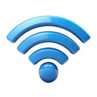 Modern Wi Fi icon in blue color on Transparent Background, ideal for technology, connectivity, and internet access themes png