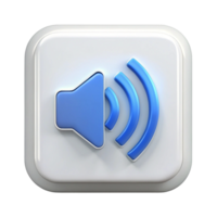 Modern speaker and volume control icon in minimalist design, showing sound waves on Transparent Background png