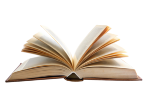 Open book with fanned pages on a Transparent Background for reading and literature concepts png
