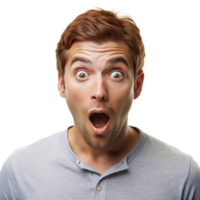 Astonished male with an open mouthed expression, reacting to an unexpected event, showing disbelief and surprise png