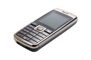 Basic mobile phone on Transparent Background, highlighting retro aesthetics and simplified user interface png