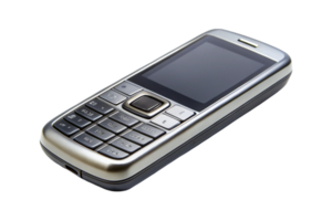 Compact retro mobile phone with keypad on Transparent Background, showcasing classic communication device design png
