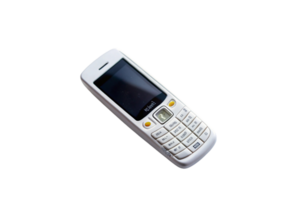 Classic feature phone with buttons and small screen isolated on a Transparent Background, ideal for retro technology concepts png