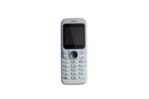 Vintage keypad mobile phone isolated on Transparent Background, showcasing a classic design from early mobile technology era png