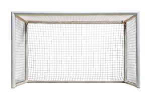 soccer goal post with netting on a clean Transparent Background, ideal for sports and training designs png