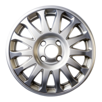 Close up of silver hubcap design suitable for car wheels and vehicle customization png