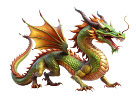 Chinese style dragon with vibrant colors and sharp claws isolated on a Transparent Background png