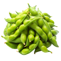 Fresh green edamame pods arranged on a clean Transparent Background, showcasing their vibrant color and texture png