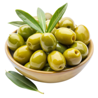 Close up of glossy green olives, displayed on a clean white surface, highlighting their smooth texture and freshness png