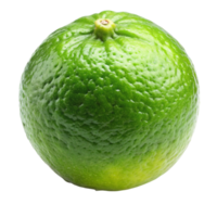 Bright green lime with smooth texture, isolated on Transparent Background, highlighting its fresh and tangy qualities png