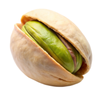 a single pistachio nut in its shell, isolated on Transparent Background, perfect for healthy snack and food concepts png