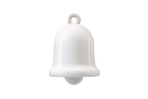 Simple white bell icon on a transparent background, ideal for notification and alert design elements png