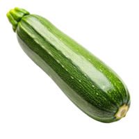 Whole green zucchini on plain Transparent Background, highlighting texture and natural color of the vegetable png